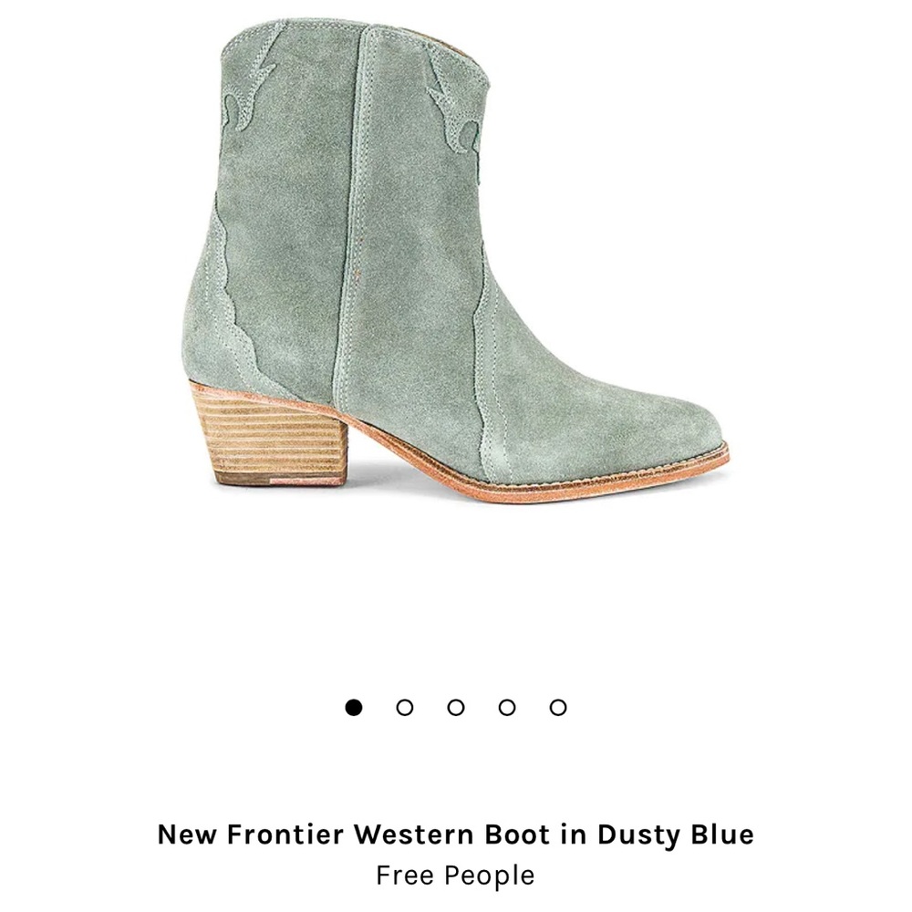 Worn once Free People dusty blue western boots size 37